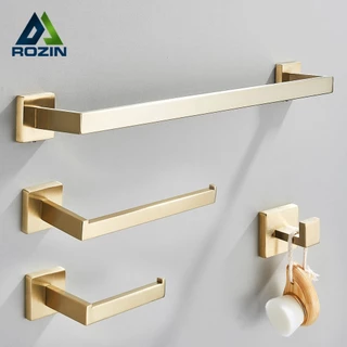 Kit Acessórios Para Banheiro Com 4 Dourado Peças,Inox 40/60cm Kit Com Suporte Toalha,Preto