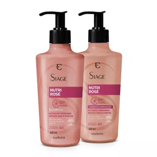 Eudora Kit Siàge Nutri Rose: Shampoo 400ml + Condicionador 400ml em Oferta na Shopee