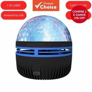 Projetor Giratório De Bola Mágica-Luz De Discoteca A Laser USB Com Sincronização De Música Para Quartos E Festas Infanti em Oferta na Shopee