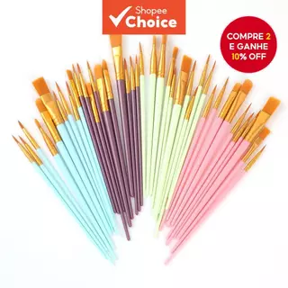 Conjunto De Pincéis Para Aquarela E Pintura A Óleo | Caneta Gancho De Lã De Nylon Artistas em Oferta na Shopee