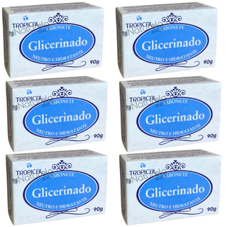 6 Un. Sabonete Barra Glicerinado Neutro - Tropical 90g