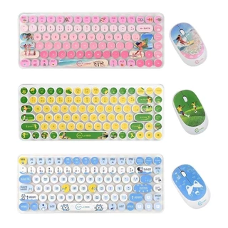 Conjunto Teclado e Mouse Sem Fio 2.4G – Design Colorido | Compatível com Windows, Mac, iOS e Android  marisa em Oferta na Shopee