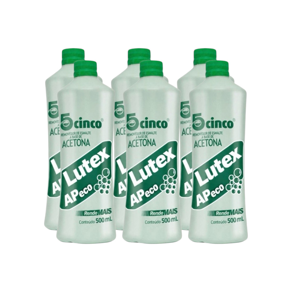 KIT Removedor de Esmalte 500ml Lutex Acetona Uso Profissional (6 ...