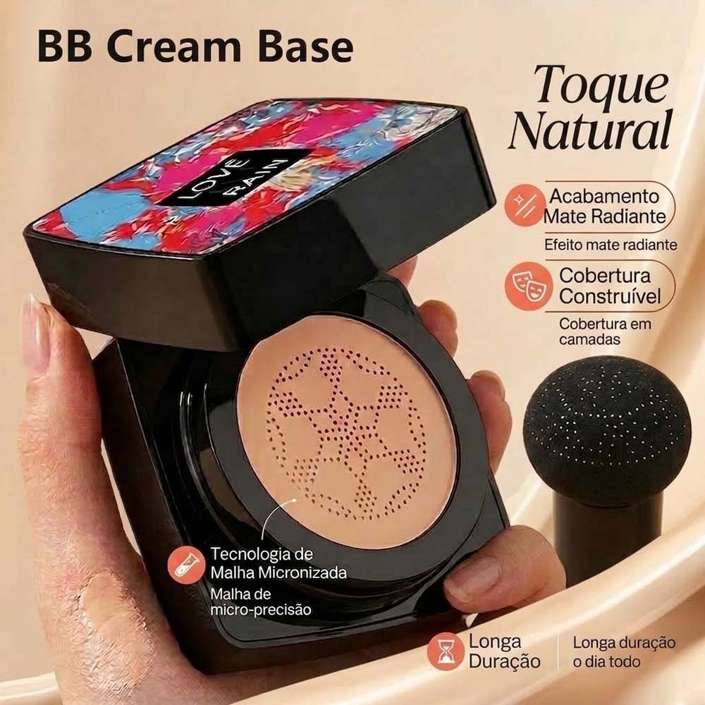 BB Cream FoundationConcealer with Mushroom-Shaped Sponge Makeup Whitening Cream Martin Natural HB2006