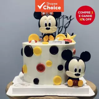 Desenho Animado Mickey Minnie Cake Decoração Conjunto De 2 em Oferta na Shopee