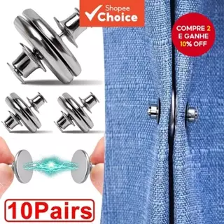 3/6/10 pares de botão magnético de cortina sem unhas destacável janela fechar fivela acessórios de clipe de ajuste em Oferta na Shopee