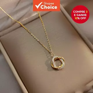 1 Peça Colar De Diamante Em Forma Geométrica Dourada Para Mulheres design De Moda Joias De Corrente De Clavícula em Oferta na Shopee