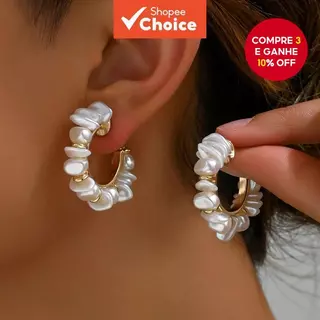 1 Par De Brincos De Argola Boho Pearl C Joias Artesanais Para Mulheres Festa Na Praia em Oferta na Shopee