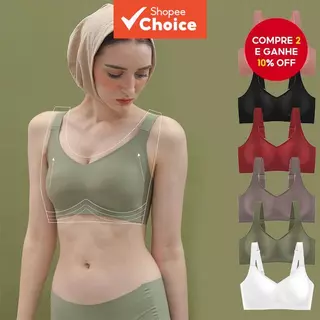Mulheres Látex 3D Geléia Suporte Macio Sutiã Reunindo Sem Costura De Uma Peça Anel De Aço Ajustável Esportes Roupa Inter em Oferta na Shopee