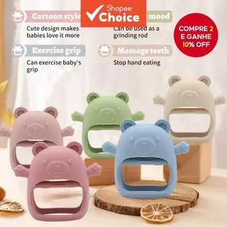 Brinquedos para Dentes de Bebê com Luvas de Dedo em Silicone Qualidade Alimentar Anti-Quebra Vermelho Escuro em Oferta na Shopee