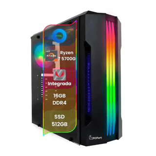PC Gamer TOP Concórdia Processador AMD Ryzen 7 5700G 16GB SSD 512GB Fonte 500W FreeDos em Oferta na Shopee