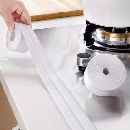 Fita Adesiva de Vedação PVC 5M Impermeável Multiuso para Cozinha e Banheiro