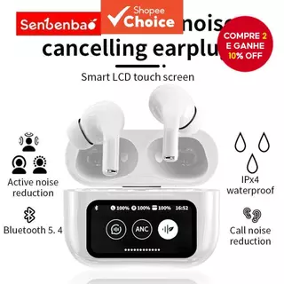 Senbenbao A9 Pro Fones De Ouvido Sem Fio Bluetooth 5.4 Com Cancelamento De Ruído ANC Microfone Embutido LED Touchscreen em Oferta na Shopee