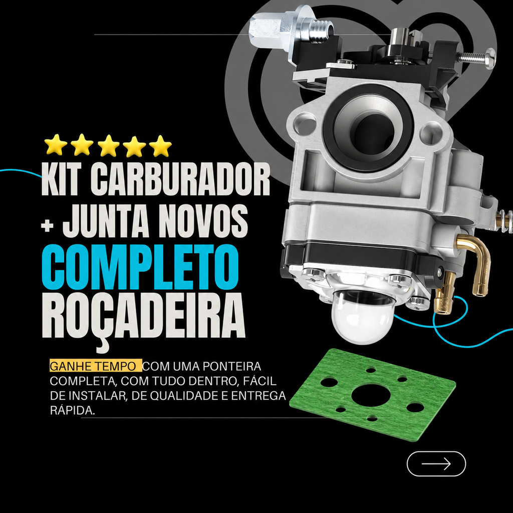 Carburador Roçadeira 43/52/63cc P/ Toyama Vulcan Garthen Branco
