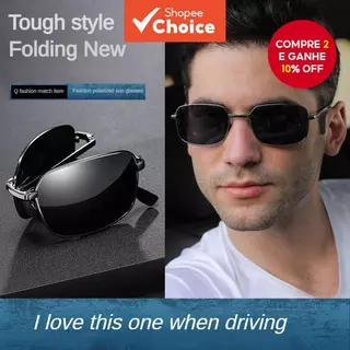 Óculos De Sol Polarizados Dobráveis Para A Visão Noturna Masculina Diurna E em Oferta na Shopee