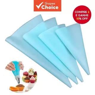 Novo Saco de Confeitaria de Silicone para Decoração de Bolos com Bicos de Recheio e Ferramentas de Decoração de Pastéis. em Oferta na Shopee