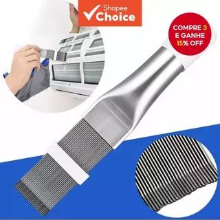 Pente De Barbatana De Aço Inoxidável E Escova De Limpeza De Radiador-Ferramenta De Remoção De Poeira De Ar Condicionado em Oferta na Shopee