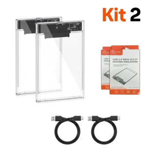 Case Gaveta HD SSD 2.5 Sata III USB 3.0 Transparente Externo 6Gbps PC Notebook PS4 Kit 2  marisa em Oferta na Shopee