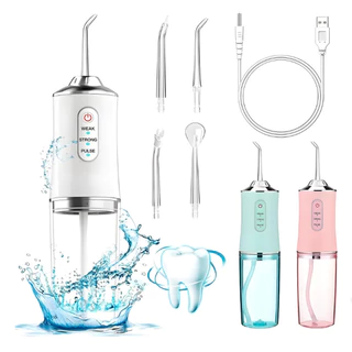 Kit 2 Irrigador Bucal Dental Portátil 230ml USB Recarregável – Jato Forte e Limpeza Profunda Multifuncional - WJ em Oferta na Shopee