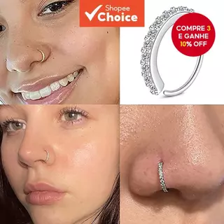 1pc Simples Zircão Cobre Nariz Anel Moda Corpo Piercing Parafuso Prisioneiro Jóias