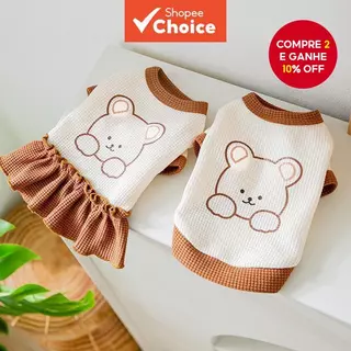 Roupas De Casal De Animal De Estimação Fofas De Cachorro Urso Para Shih Tzu Camiseta Gato Saia em Oferta na Shopee