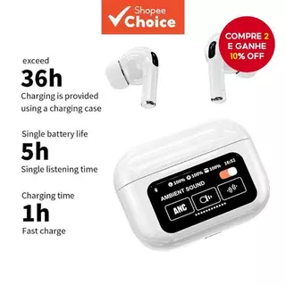 A9 Pro TWS Tela Sem Fio Bluetooth Fone De Ouvido ANC ENC Cancelamento De Ruído Estéreo HiFi em Oferta na Shopee