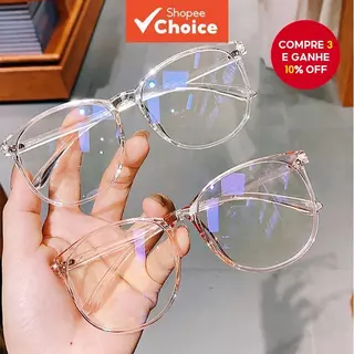 Óculos Redondos Armação De Metal Luz Azul Bloqueando Lente Substituível Retrô , Para Mulheres em Oferta na Shopee