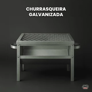Churrasqueira Galvanizada Com Grelha Mini Portátil Aço Leve Mini Campeira Movel Inox