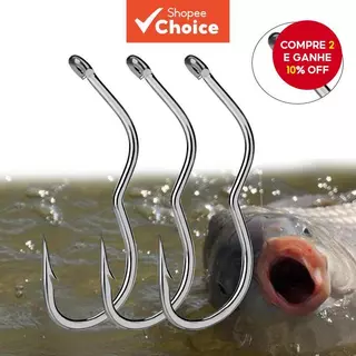 Gancho De Pesca Com Furo (12 Unidades) , Flip Automático , Design Farpado , Anti-Corrida E Derramamento em Oferta na Shopee