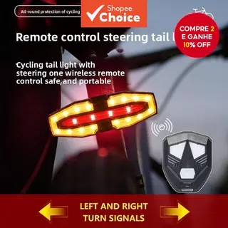 Luz Traseira De Advertência De Controle Remoto De Direção De Bicicleta Sem Fio Com Buzina , Som De Alerta De Alto Volume em Oferta na Shopee