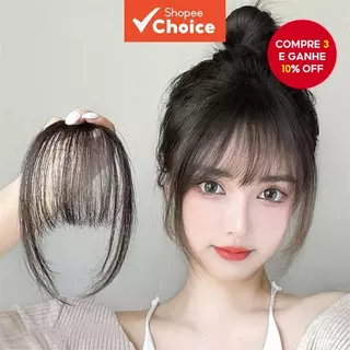 Peruca De Franja De Ar De Menina Fofa Com Extensão De Cabelo De Costeletas Clipe Sem Costura Invisível Para Mulheres em Oferta na Shopee