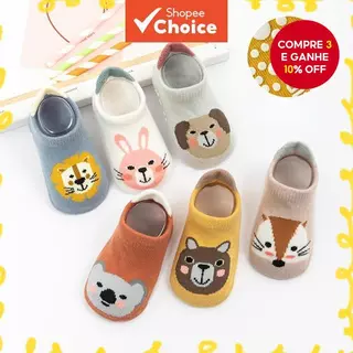 Meias De Algodão Bebê Antiderrapantes Piso Infantil Fofas Primavera E De Outono em Oferta na Shopee