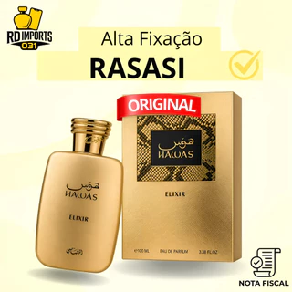 Perfume Árabe Hawas Elixir Dourado Gold Rasasi Edp Masculino 100ml - Original Importado Lacrado