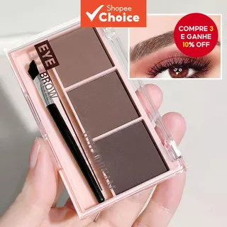 Kit De Pó Para Sobrancelha 3D-3 Cores , À Prova De Manchas , Inclui Pincel , Todos Os Tipos De Pele , Maquiagem , Presen em Oferta na Shopee
