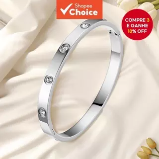 Rodada Zircão Cúbico Geométrico Feminino Ouro Aço Inoxidável Aberto Anti-Alérgico Pulseira Moda Jóias Presente em Oferta na Shopee