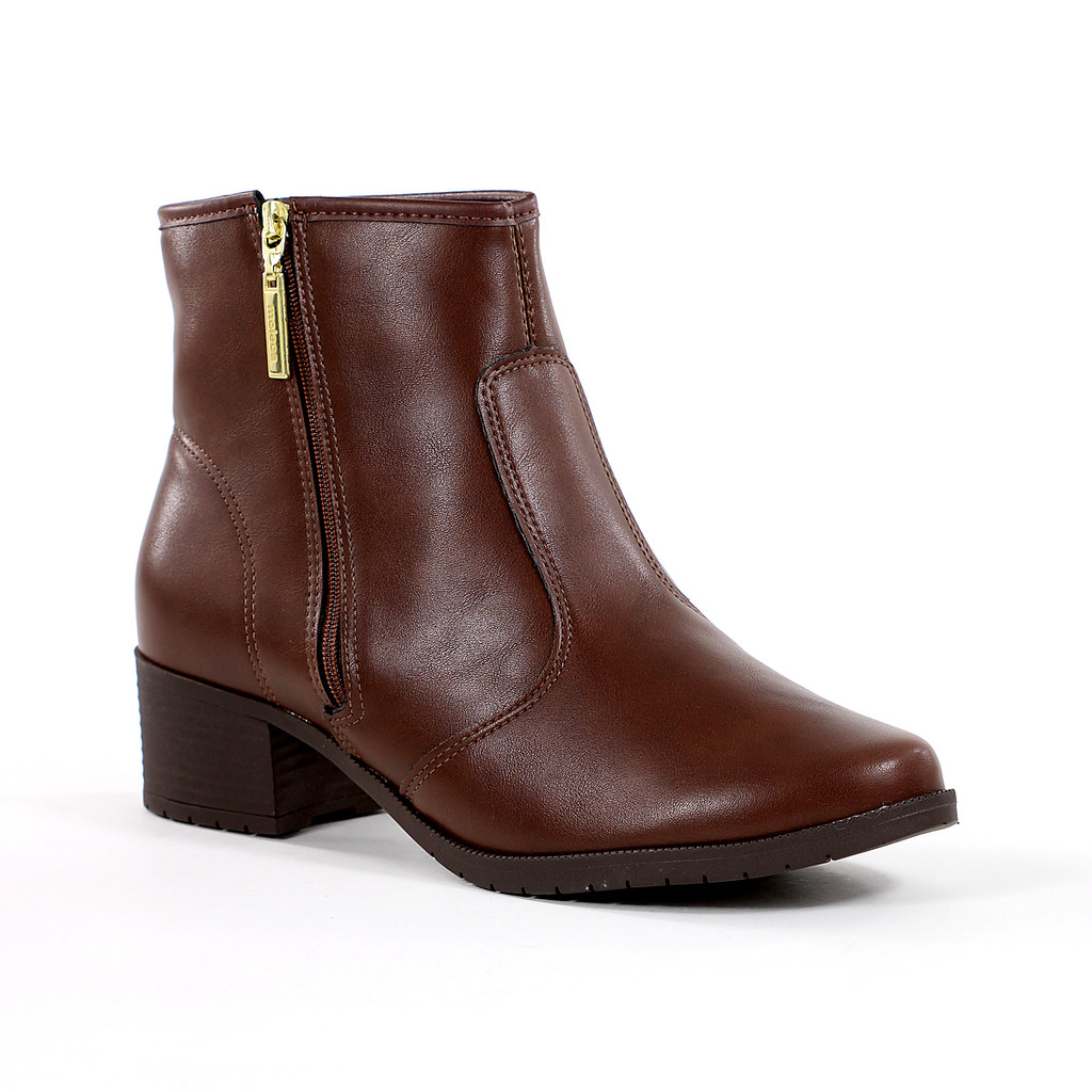Bota Moleca Genebra Salto Baixo Marrom - Feminino | Shopee Brasil