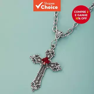 6 Colares Com Pingente De Cruz Estilo Punk Escuro Gótico – Design Moderno De Alta Qualidade Detalhes Intricos