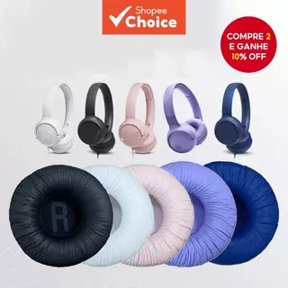 Almofadas de couro para fones JBL T450 T500BT Tune600BTNC, espuma preta, capa de esponja de 7cm, substituição de em Oferta na Shopee