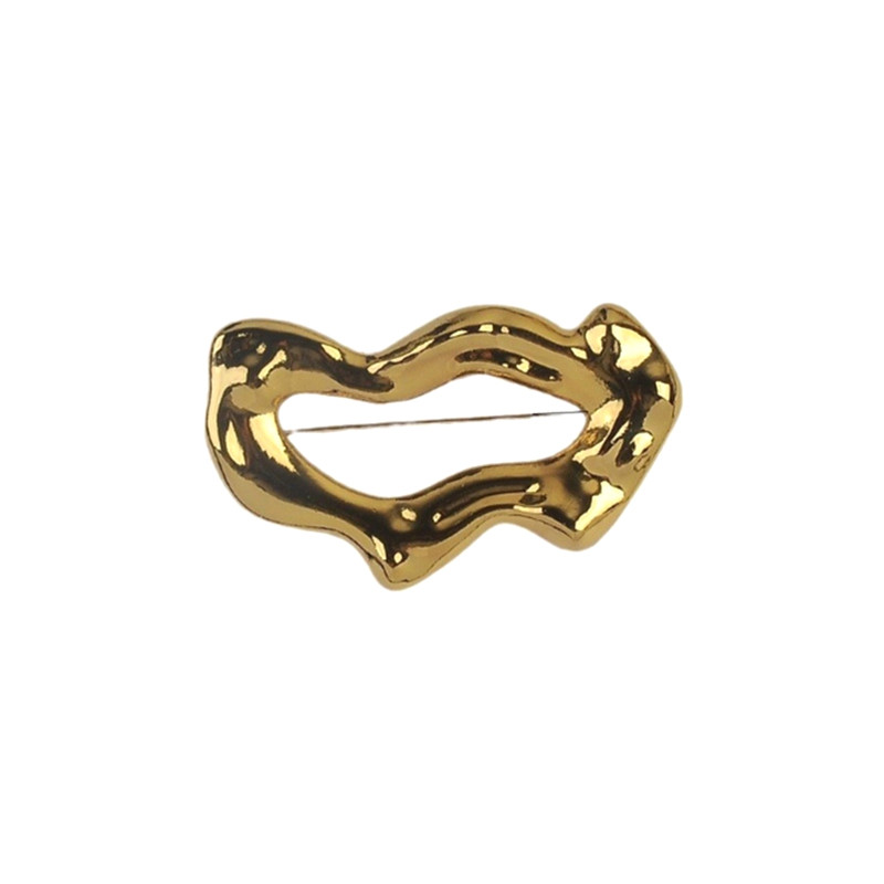 [ljc] Broche Geométrico De Metal Com Fivelas De Colarinho Simples ...