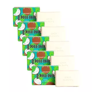 Kit 5 Sabonetes Em Barra Phebo Coco Da Bahia 100g Vegetal
