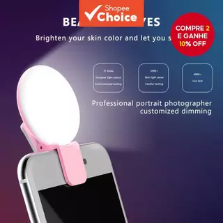 Anel Selfie Luz De Preenchimento Recarregável Bonito LED Ao Vivo Tirar Foto Flash Luzes Para Câmera Telefone em Oferta na Shopee