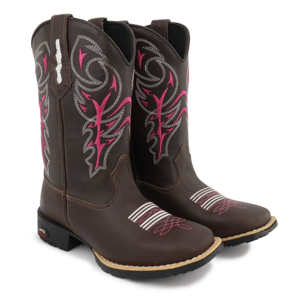 Bota Texana Feminina Country Bico Quadrado Solado De Borracha delegada ...
