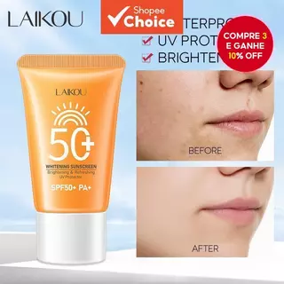 Protetor Solar LAIKOU Clareador com Filtro UV Creme Facial Clarificante Protetor Solar Refrescante Creme do Dia 30g em Oferta na Shopee