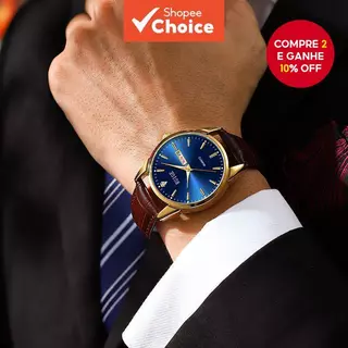 Relógio Masculino De Quartzo RUIGE : Design Suíço , Pulseira De Couro , Recursos À Prova D'água E Luminosos em Oferta na Shopee