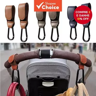 Gancho Para Carrinho De Bebê , Organizador Ajustável De Couro PU Bolsas De Fraldas , Viagem Essencial em Oferta na Shopee