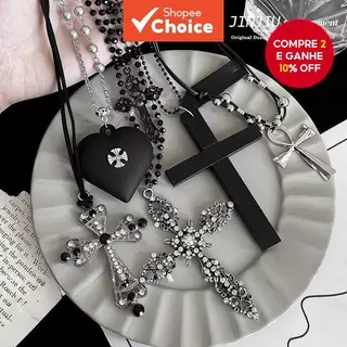 Y2K Gótico Punk Clavícula Colar Para Mulheres Subcultura Escura Jóias Estéticas Presente em Oferta na Shopee