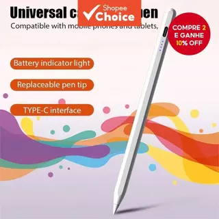 Caneta Estilosa Universal para Android, iOS e Windows - Caneta Touch para iPad e Tablet em Oferta na Shopee