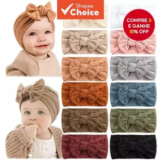 Cor Sólida 3 Pçs/set Bebê Bandana Arco Crianças Faixa De Cabelo Elástico Náilon Recém-Nascido Headbands Macio Turbante H em Oferta na Shopee
