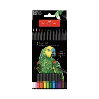 Lápis De Cor Faber Castell Super Soft - 12 Unidades com 12 Cores em Oferta na Shopee