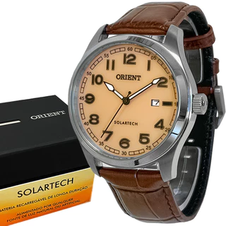 Relógio Orient Solartech Masculino Prata Analógico Original
